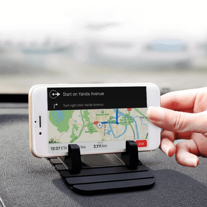 Stabiele anti-slip telefoonhouder van siliconen voor handsfree bellen in de auto of op je bureau.