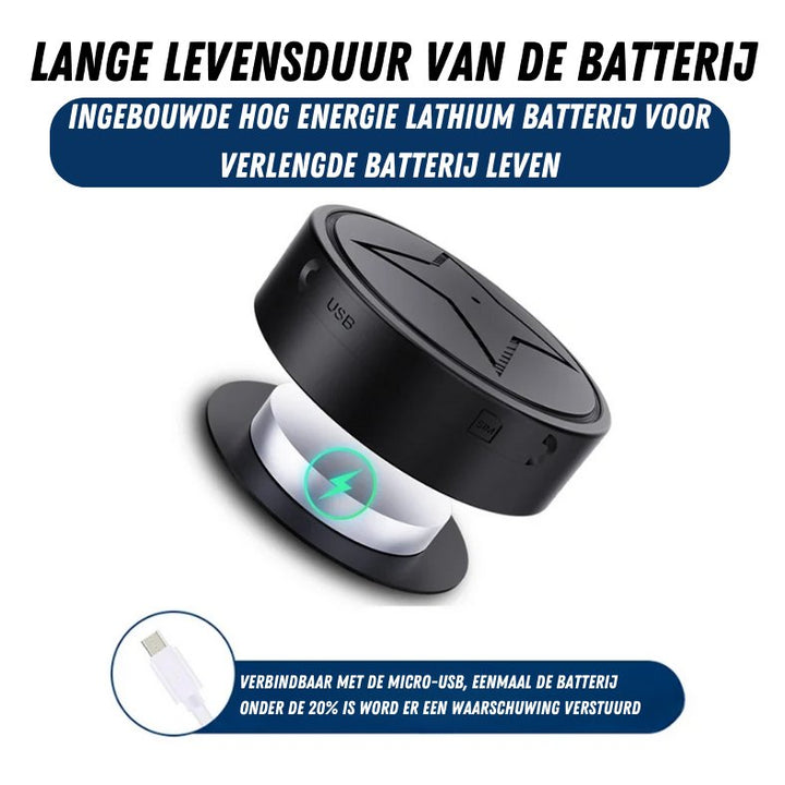Compacte, draadloze magnetische GPS tracker. Biedt real-time locatie en optimale beveiliging voor voertuigen.