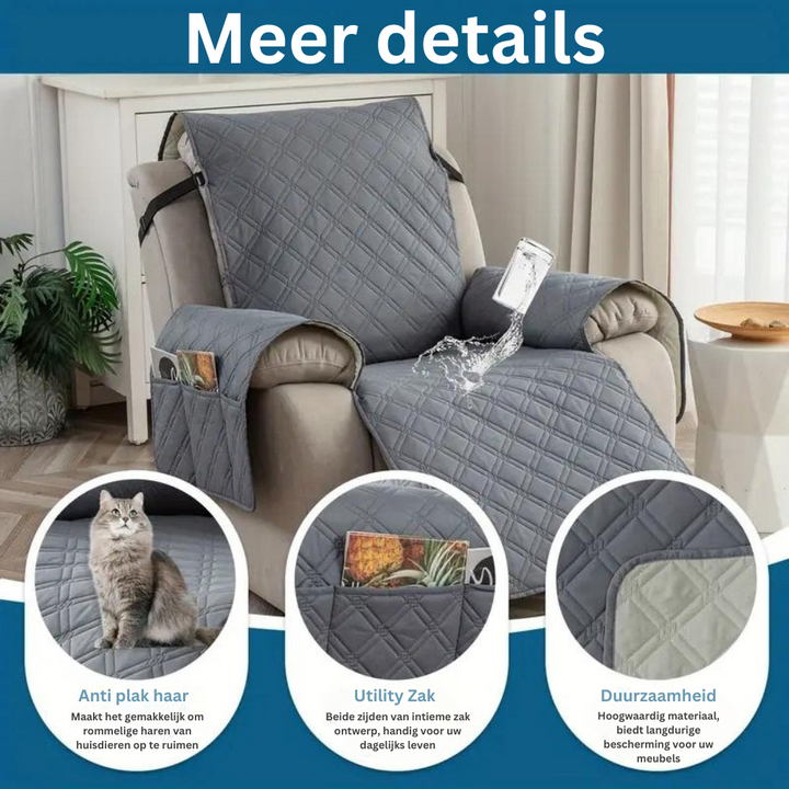 Comfortabele waterafstotende relaxstoelhoes van rekbaar polyester-spandex, beschermt meubels effectief.