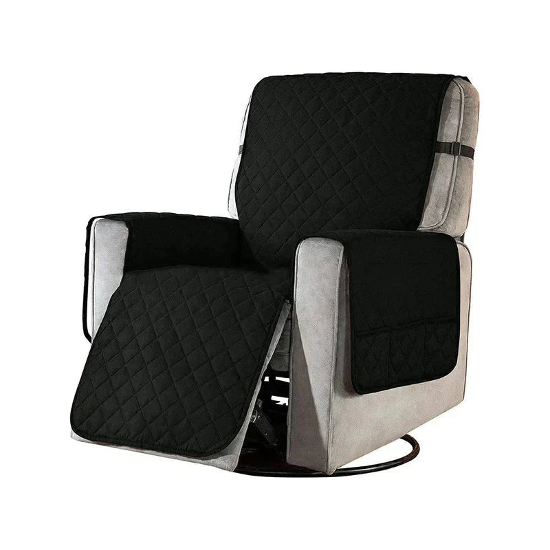 Elastische FlexCover fauteuilhoes in beige, voor meubelbescherming en een stijlvolle woonkamer.