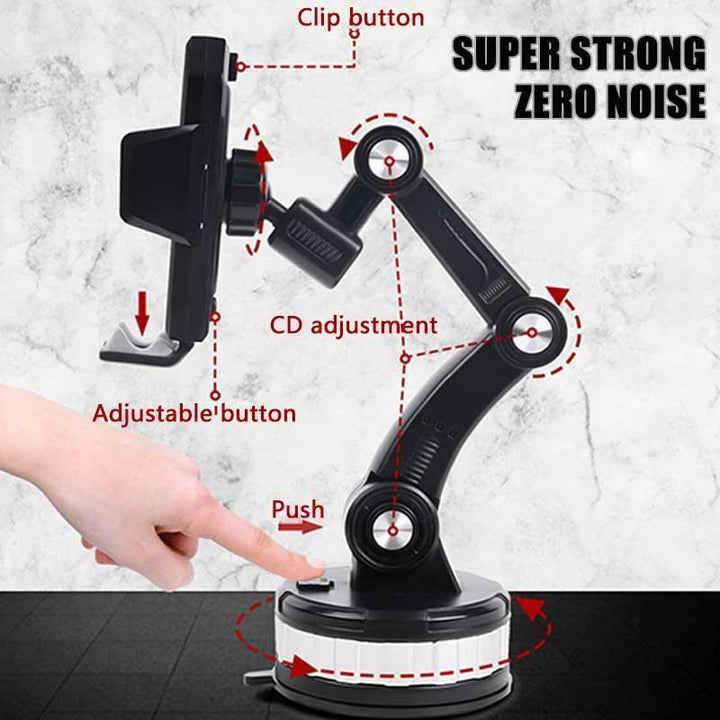 Universele 360° telefoonhouder met sterke zuignap, ideaal voor voertuigen, biedt flexibele aanpassing & veilige telefoonbevestiging