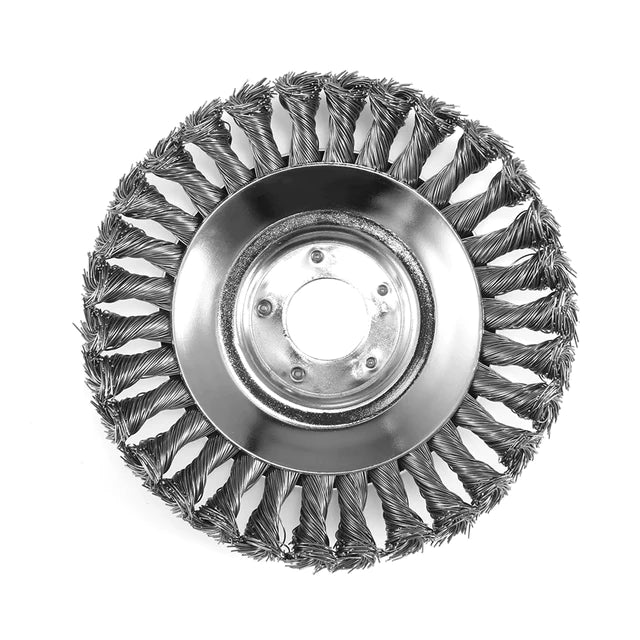 Onkruidborstel en trimmer van carbonstaal, effectief tegen hardnekkig onkruid, ergonomisch voor tuinonderhoud.