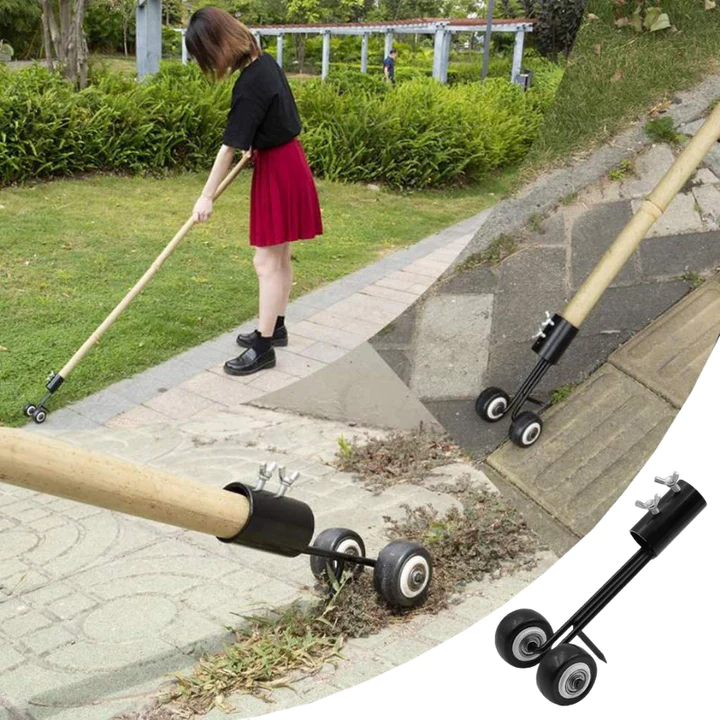 Onkruidsteker met dubbele haak, verstelbare lange steel, robuuste constructie, voor effectief wieden in de tuin.