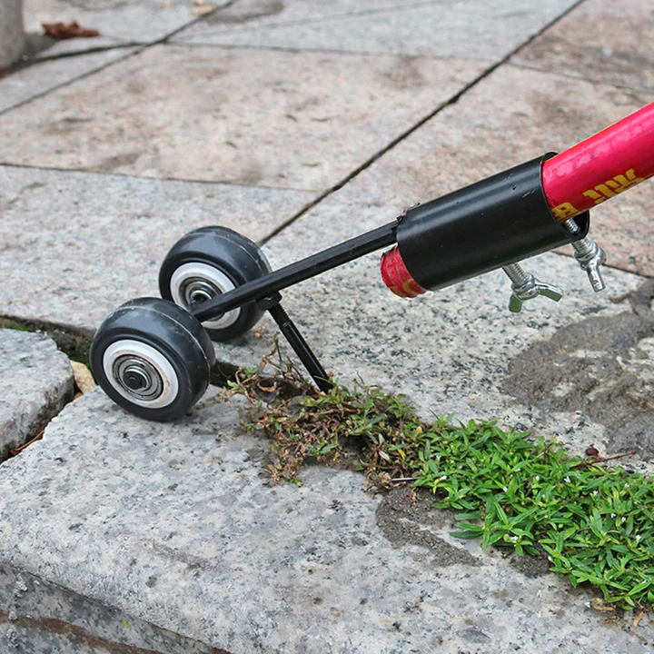Onkruidsteker met dubbele haak, verstelbare lange steel, robuuste constructie, voor effectief wieden in de tuin.