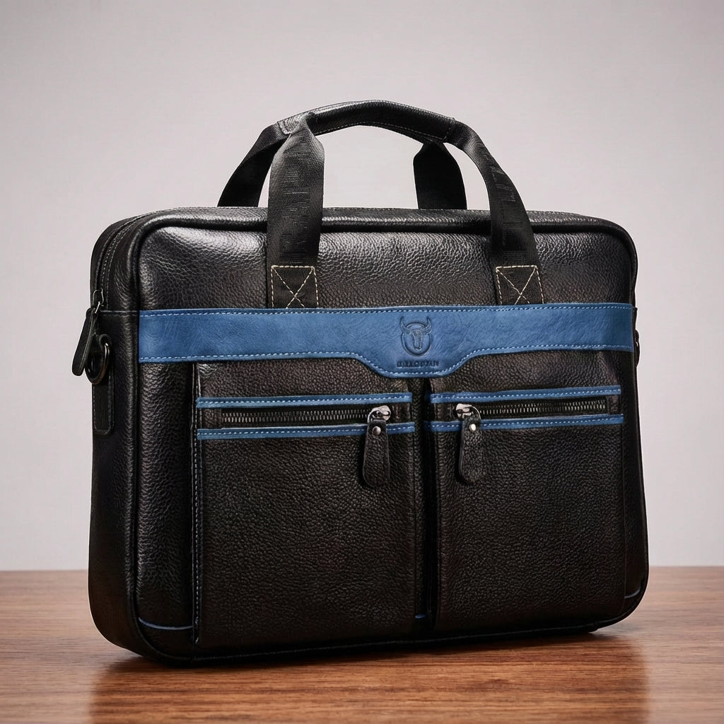 Elegante UrbanSling zakelijke laptoptas van echt leer. De ideale werktas voor mannen en vrouwen op kantoor.