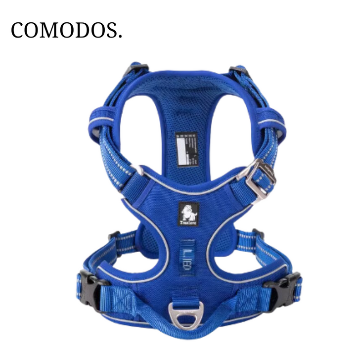 Ergonomisch no-pull hondenharnas, reflecterend en verstelbaar voor maximaal comfort en veilige controle.
