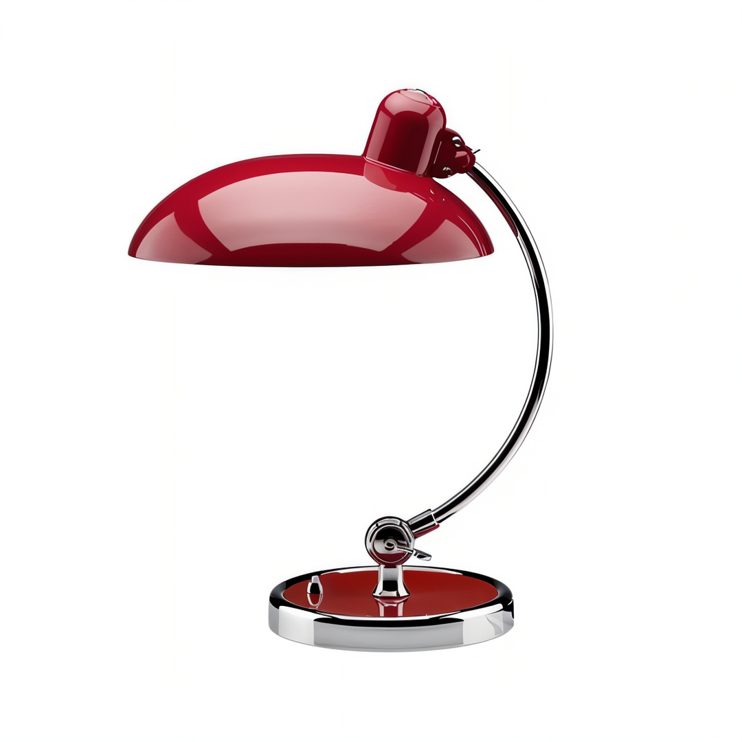 Vintage stijl verstelbare ijzeren bureaulamp met warm licht en retro design, ideaal om te lezen en te werken.
