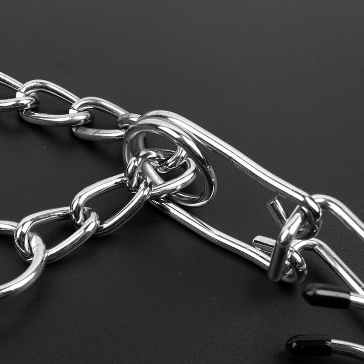 Verstelbare hondentrainingshalsband met rubberen pinnen, ideaal voor anti-trek training