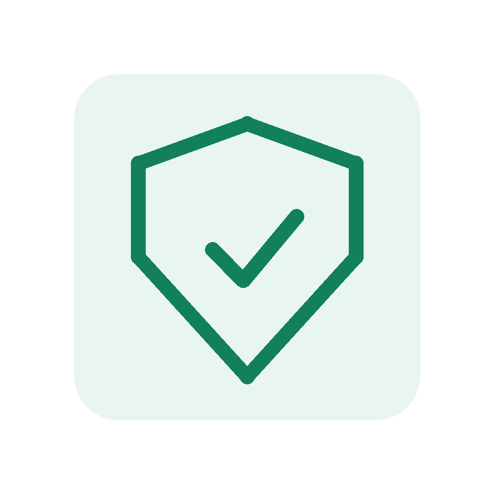 Verzekerde verzending: icoon van een pakket met schild en vinkje, symboliseert bescherming en veiligheid voor jouw bestelling.