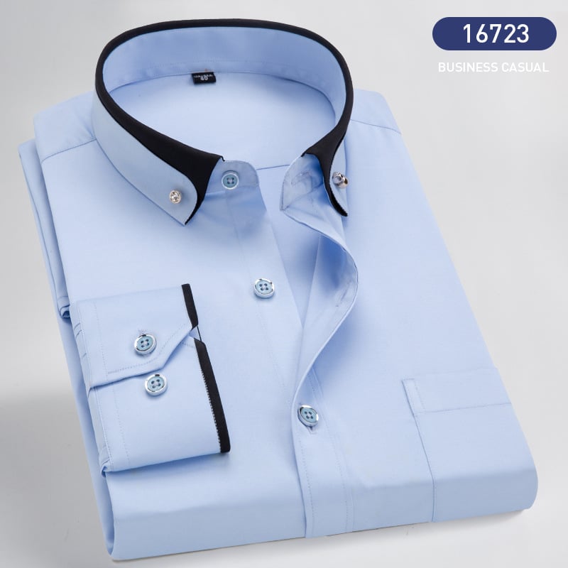 Elegant zwart Victor heren overhemd met lange mouwen, ideaal voor een formele of zakelijke uitstraling.