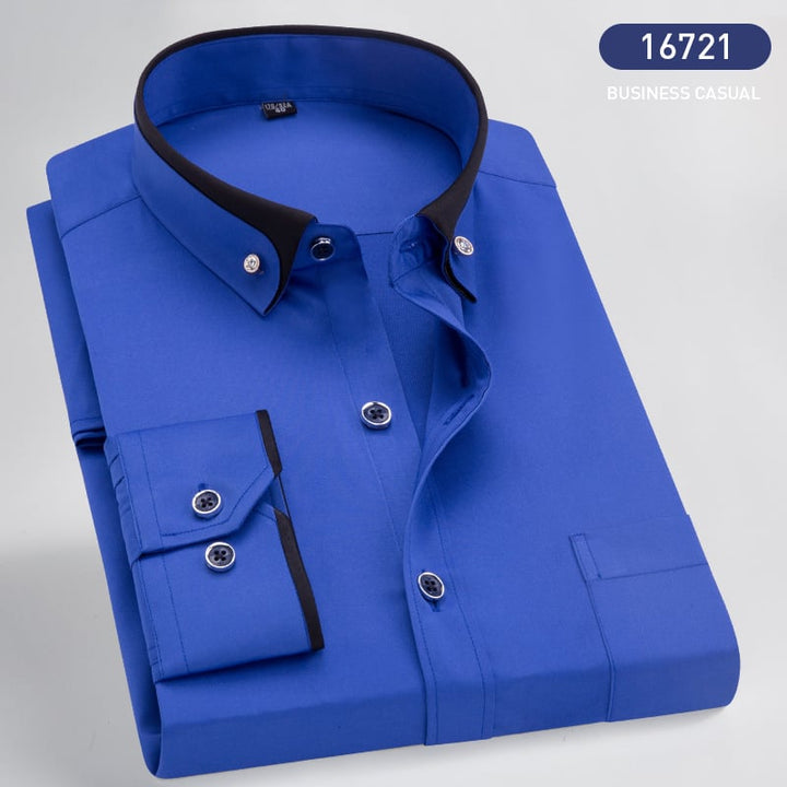 Comfortabel rood Victor heren overhemd, perfect voor een stijlvolle casual look, met lange mouwen.