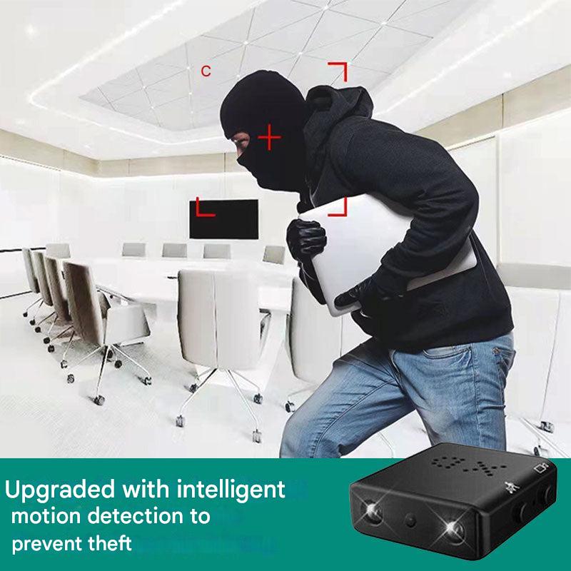 Mini HD camera voor complete huisbeveiliging, scherpe beelden overdag en 's nachts.