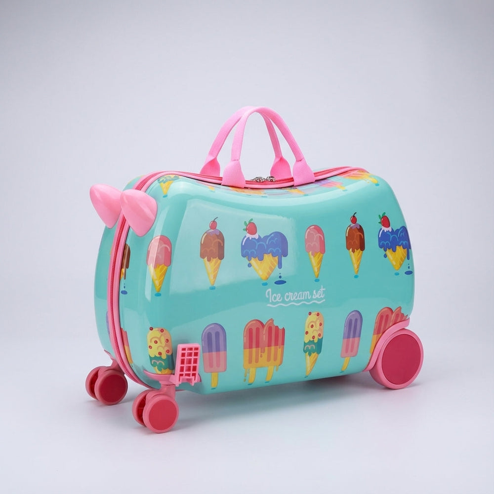 RidePop kinderbagage met zitje; perfecte rolkoffer en speelzitje voor kinderen op vakantie of onderweg.