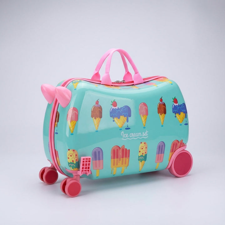 RidePop kinderbagage met zitje; perfecte rolkoffer en speelzitje voor kinderen op vakantie of onderweg.