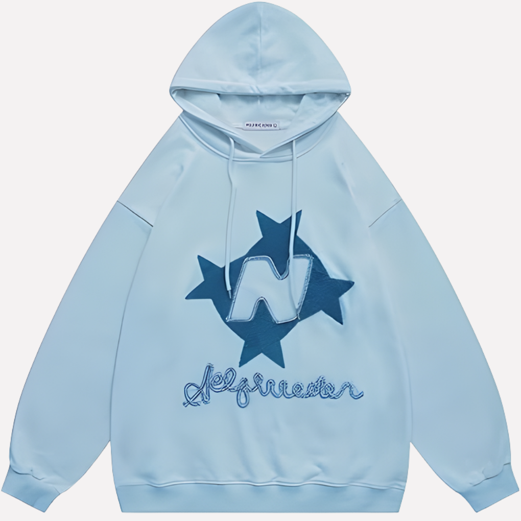 Veelzijdige dames oversized hoodie met sterprint, geschikt voor dagelijkse vrijetijdskleding en streetwear.
