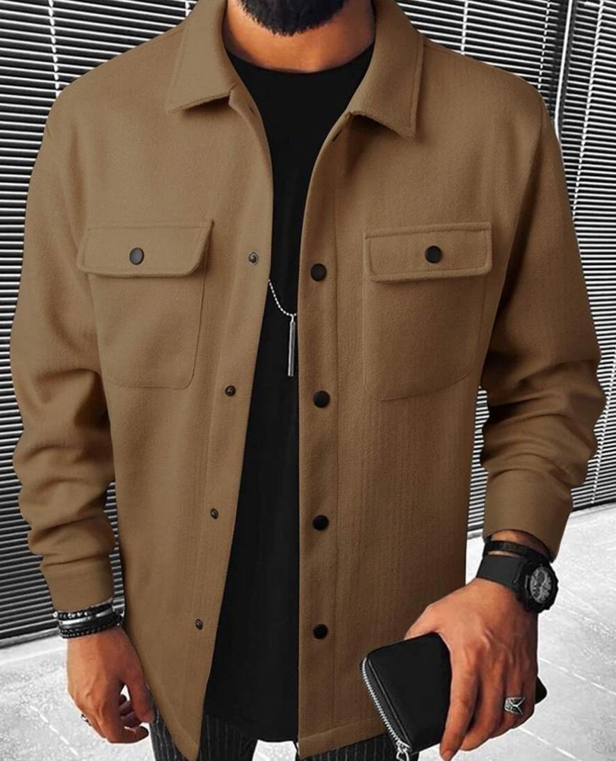 Comfortabel en stijlvol heren winteroverhemd met knoopsluiting. Perfect voor koude dagen.