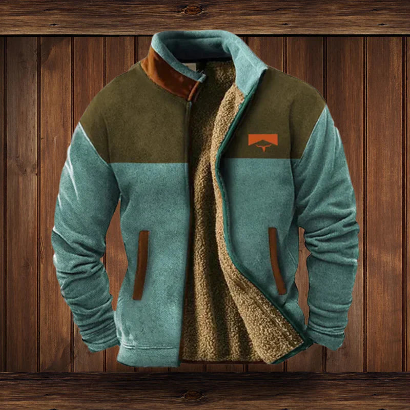 Praktisch heren warmvest met rits, vintage ontwerp, ideaal voor outdoor en casual winter outfits.