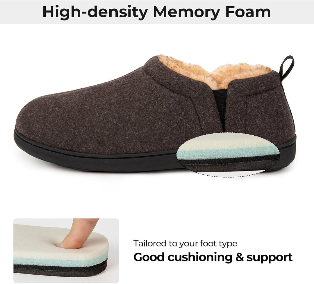 Onderkant donkergrijze heren pantoffels Noah, tonend de antislip profielzool.