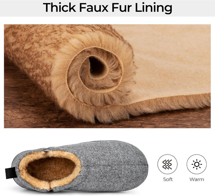 Bruine heren pantoffels Noah, met focus op de comfortabele, ademende materialen.