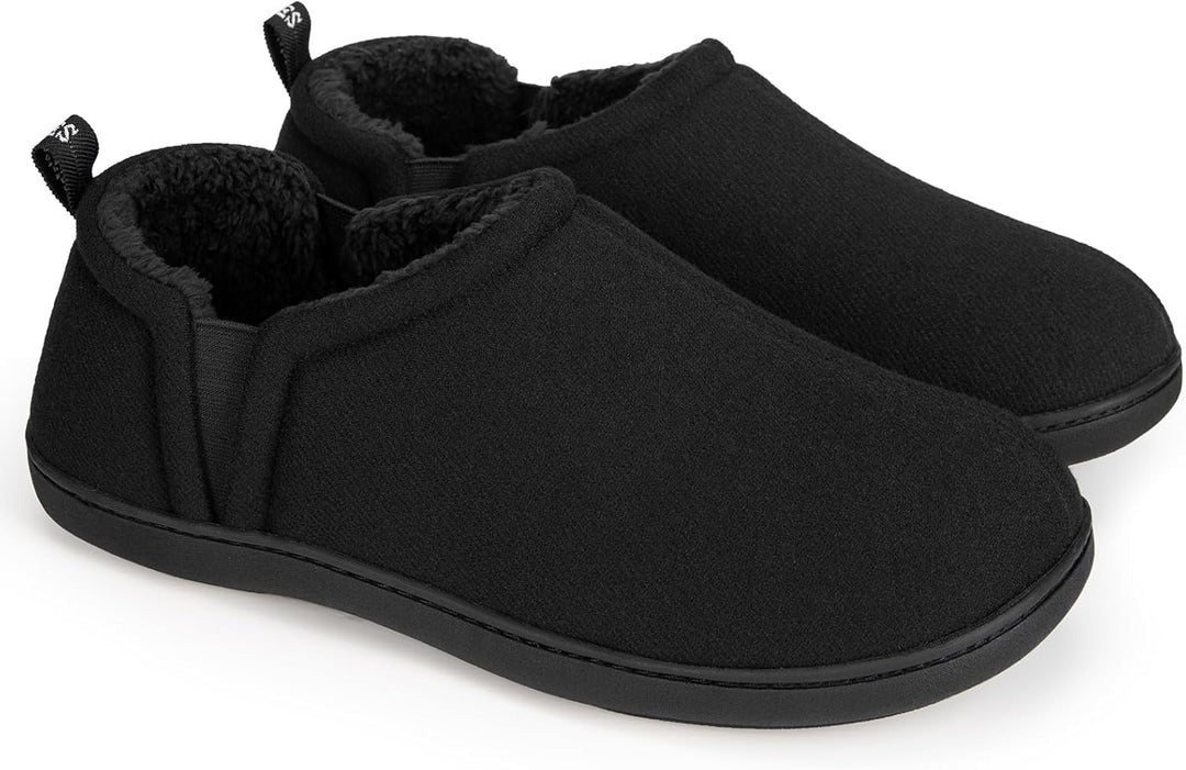 Zachte pluche voering in bruine heren pantoffels Noah, voor ultiem voetcomfort.