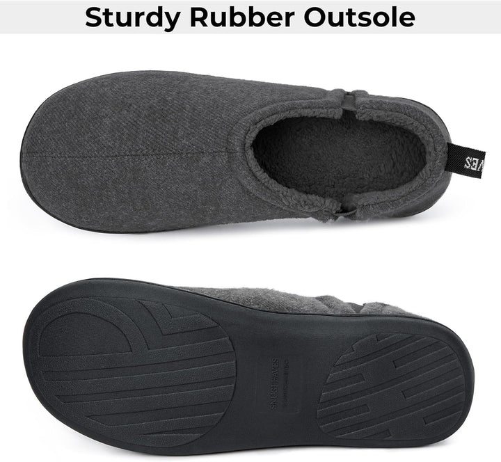 Heren winter pantoffels Noah, donkergrijs, bieden optimale warmte en voetondersteuning.