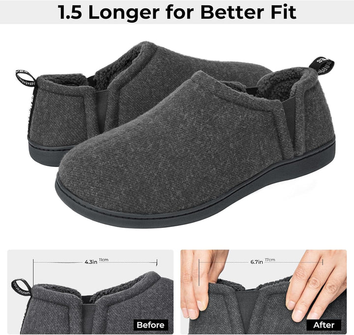 Bruine pantoffels Noah voor heren, met aandacht voor de ergonomische pasvorm.