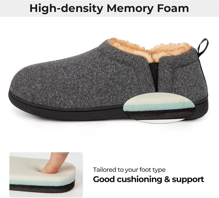 Heren winter pantoffels Noah, donkergrijs, perfecte binnenhuis schoenen met antislip.