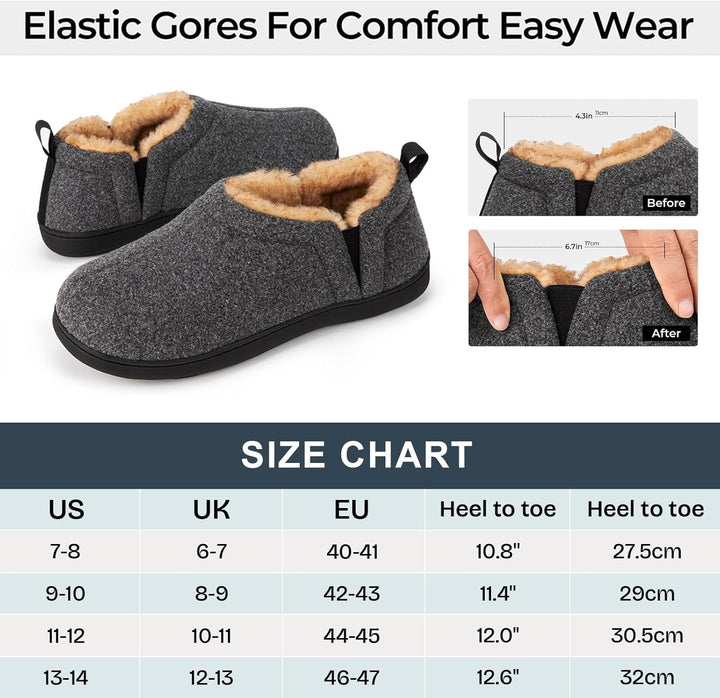 Donkergrijze heren pantoffels Noah, ideaal cadeau voor warmte en voetcomfort.