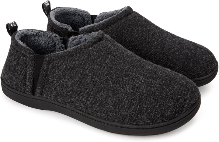 Warme heren pantoffels Noah in bruin, met een flexibele zool voor extra gemak.