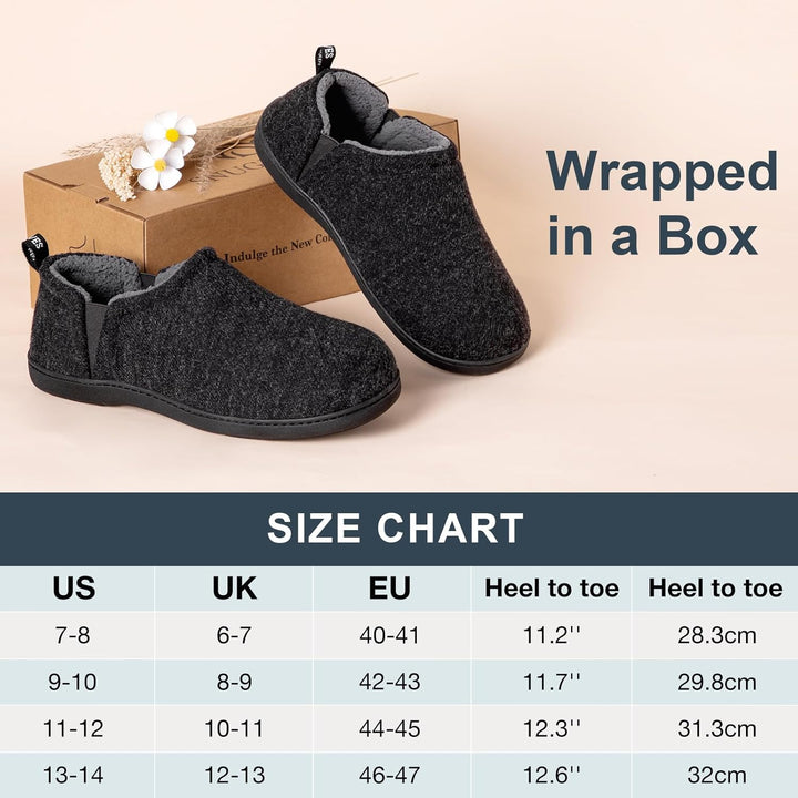 Heren winter pantoffels Noah (donkergrijs), de ideale binnenhuis schoenen.