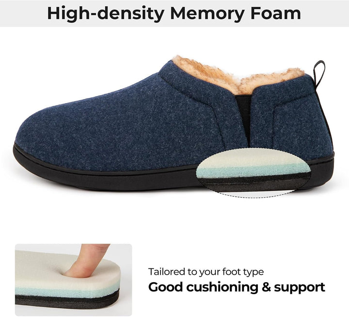 Heren winter pantoffels Noah, donkergrijs, comfortabele en warme voeten gegarandeerd.
