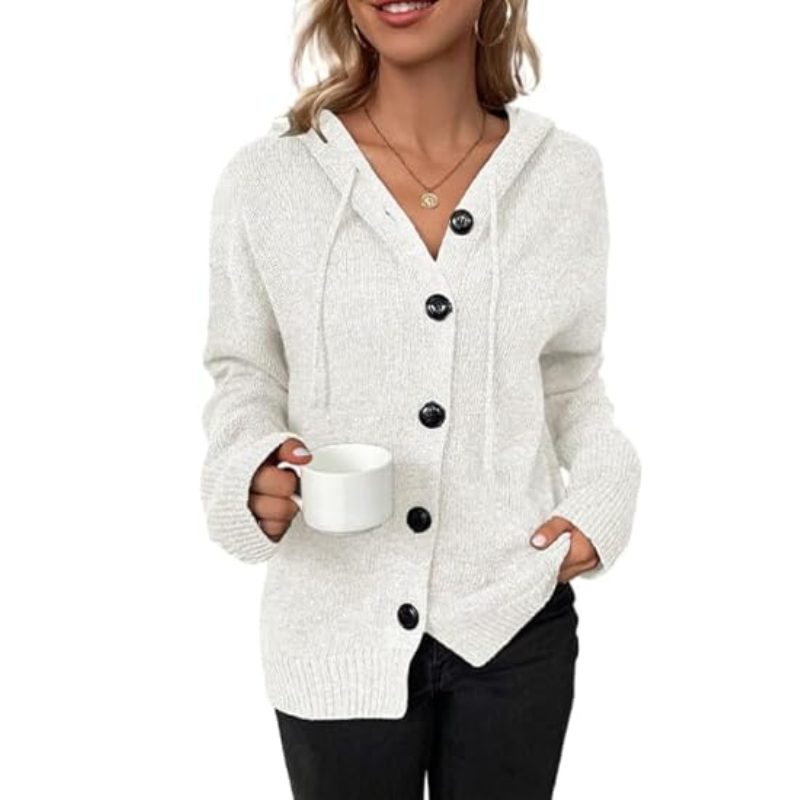 Warm damesvest met elegante knoopsluiting, tijdloos design, stevig gebreid materiaal, ideaal voor koude dagen.