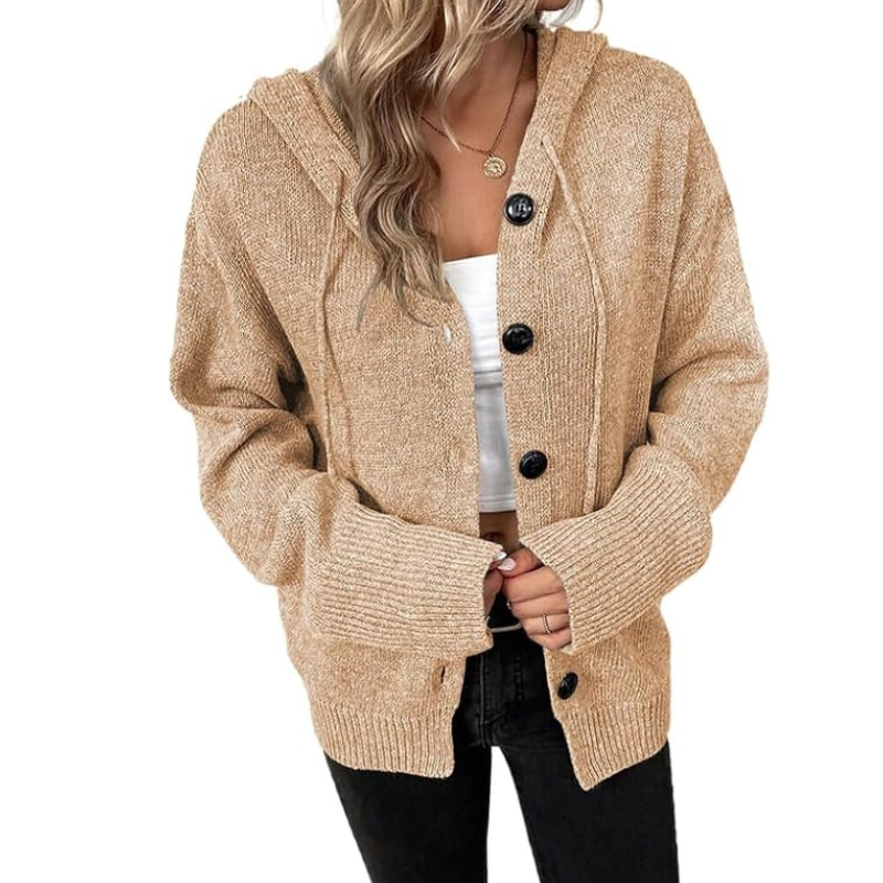 Warm damesvest met elegante knoopsluiting, tijdloos design, stevig gebreid materiaal, ideaal voor koude dagen.