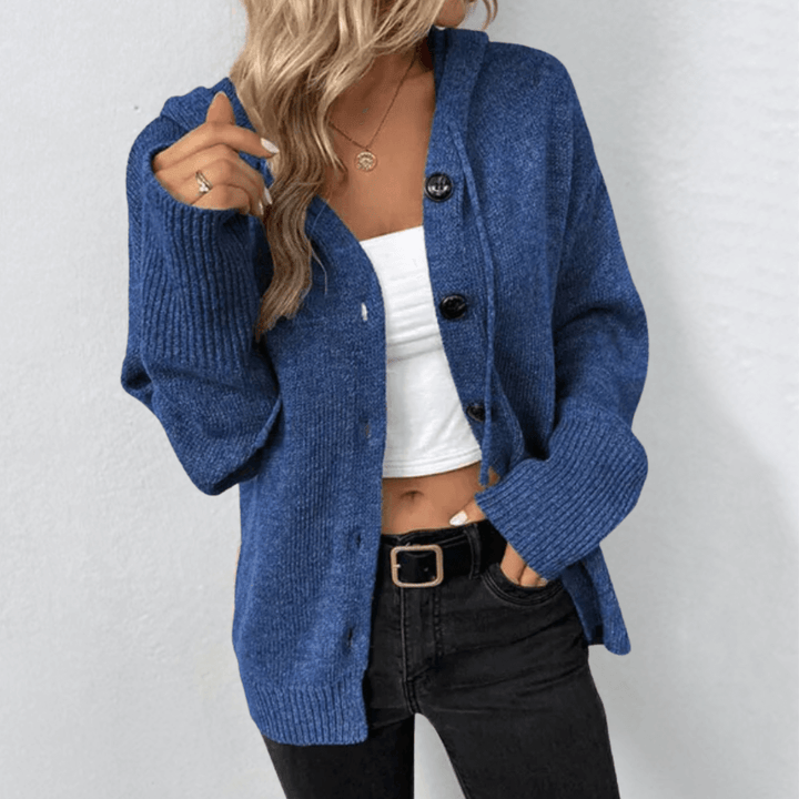Warm damesvest met elegante knoopsluiting, tijdloos design, stevig gebreid materiaal, ideaal voor koude dagen.