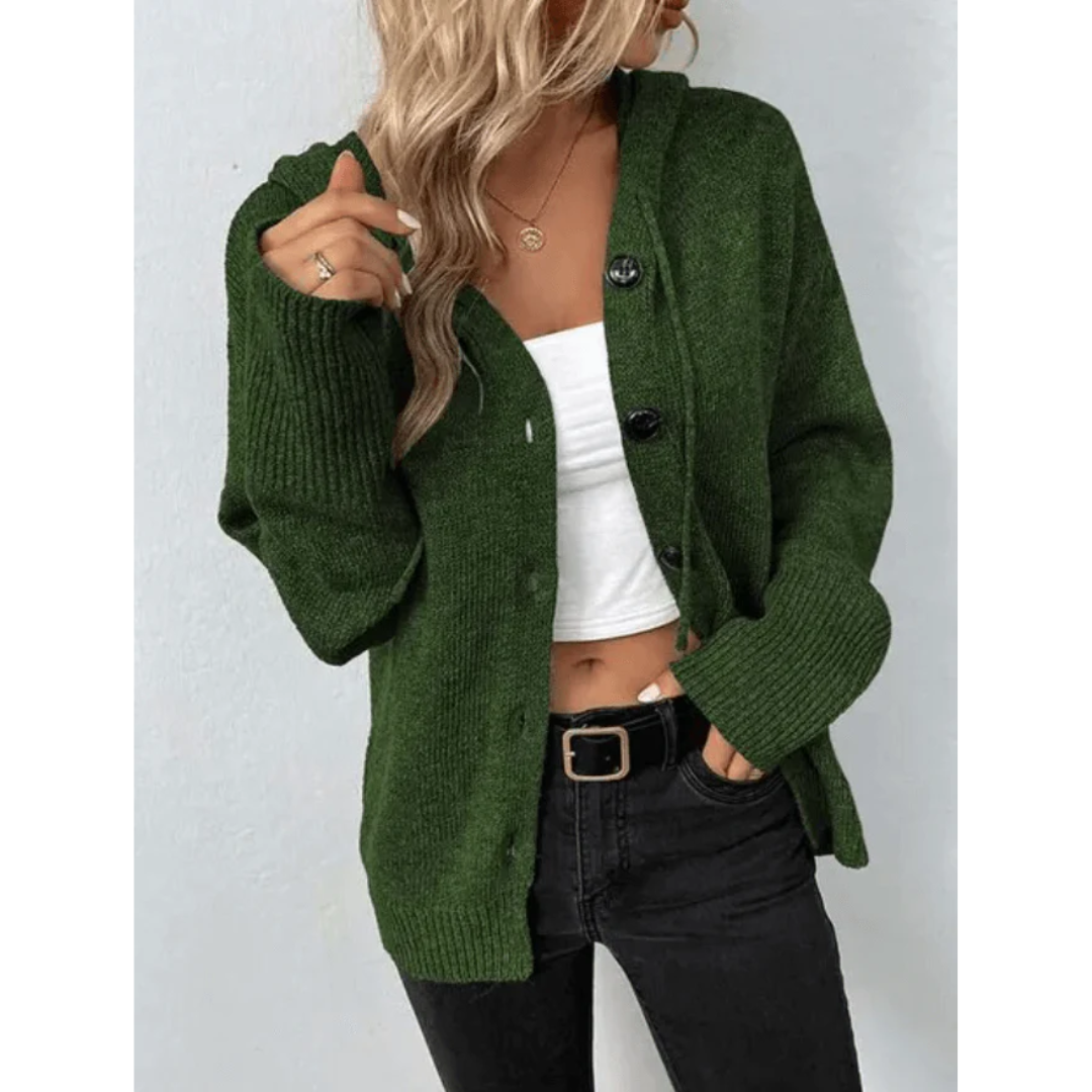 Warm damesvest met elegante knoopsluiting, tijdloos design, stevig gebreid materiaal, ideaal voor koude dagen.