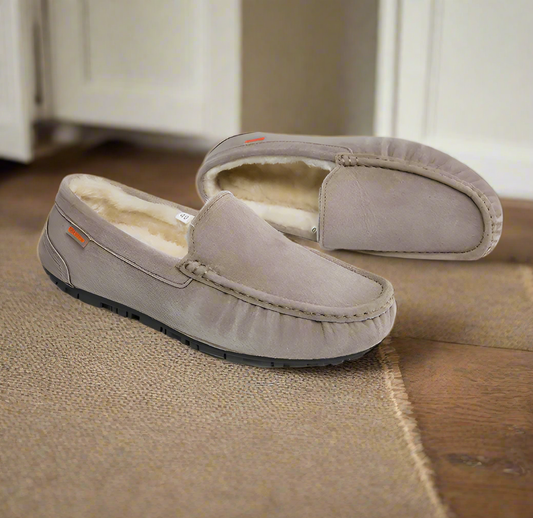 Warme Joris heren mocassin pantoffels; comfortabel, antislip en ideaal voor thuis.