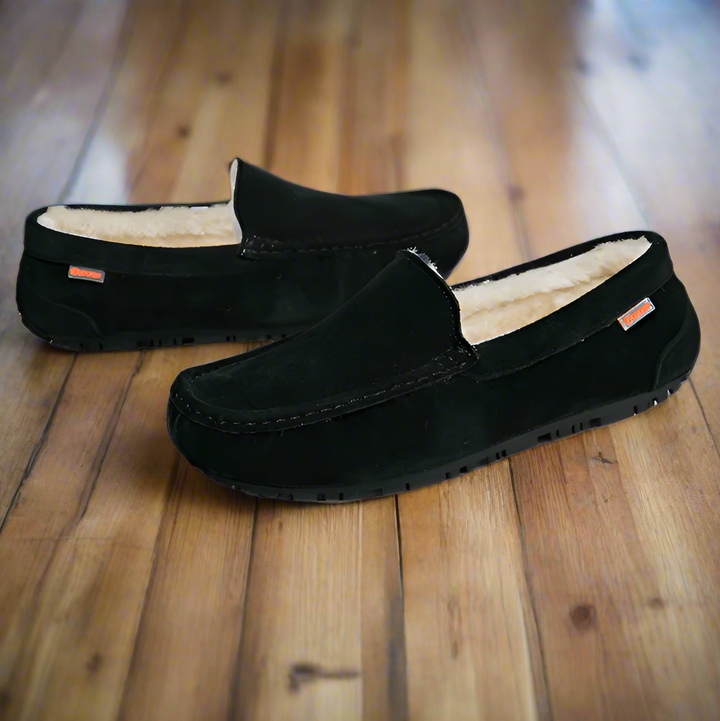 Luxe heren instapper pantoffels Joris, warm en zacht voor ultiem voetcomfort binnen.