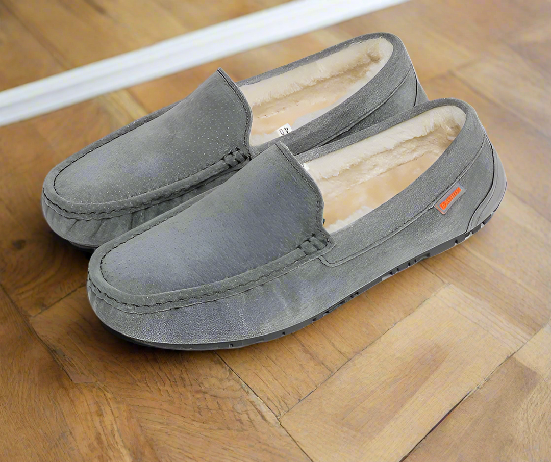 Comfortabele warme heren mocassins Joris, perfect als cadeau voor ontspannen momenten thuis.