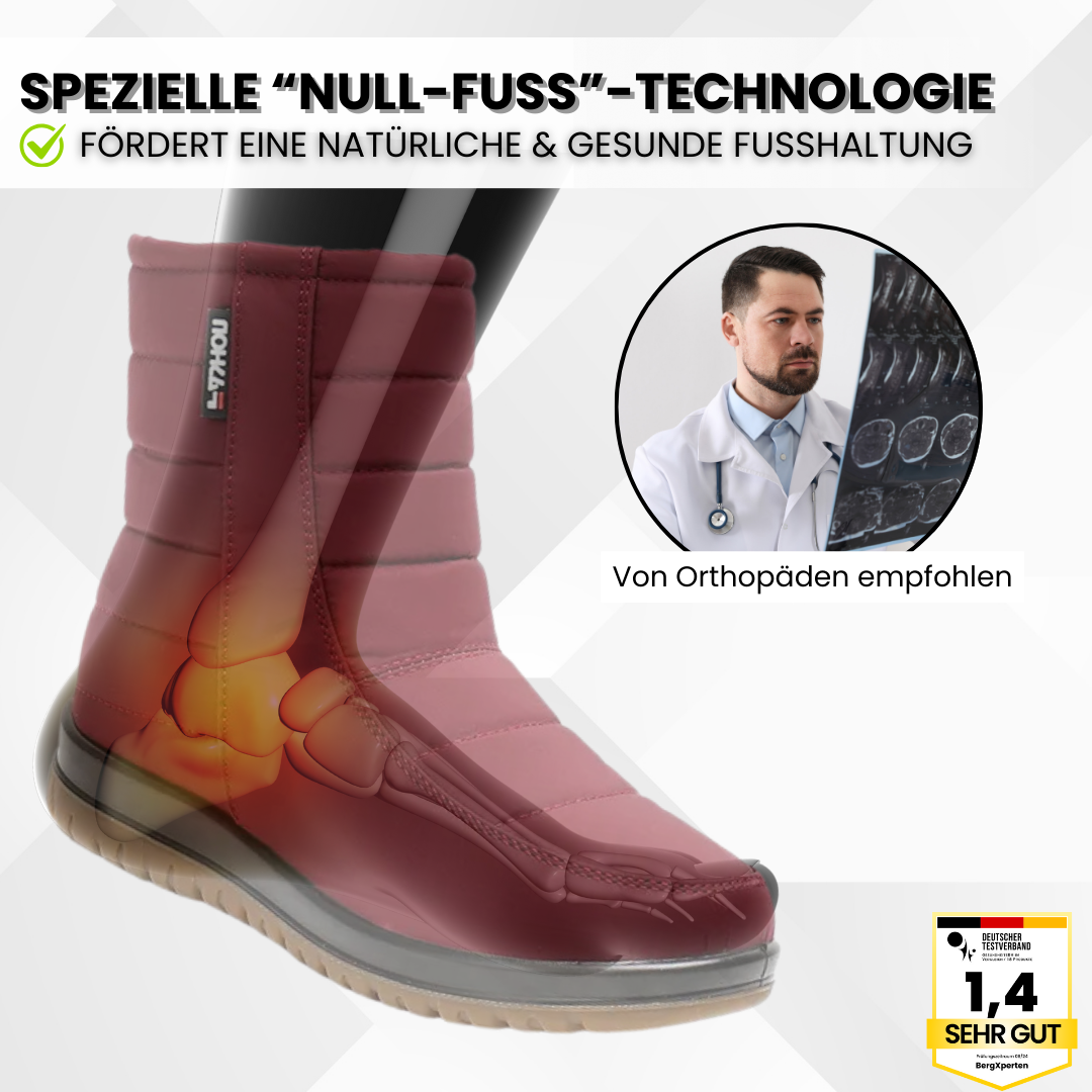 Waterdichte bruine dameslaarzen met antislipzool voor herfst en winter, geïsoleerd tegen kou.