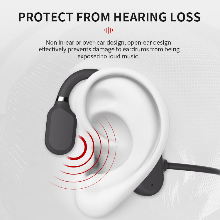 Waterdichte botgeleidingshoofdtelefoon, elegant zwart met Bluetooth 5.0, ideaal voor comfort en sportieve activiteiten