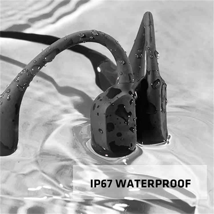 Waterdichte botgeleidingshoofdtelefoon, elegant zwart met Bluetooth 5.0, ideaal voor comfort en sportieve activiteiten