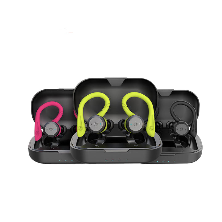 Waterdichte sportoordopjes met Bluetooth, IPX7, 20 uur speeltijd, ergonomisch ontwerp, ideaal voor sport en zwemmen.