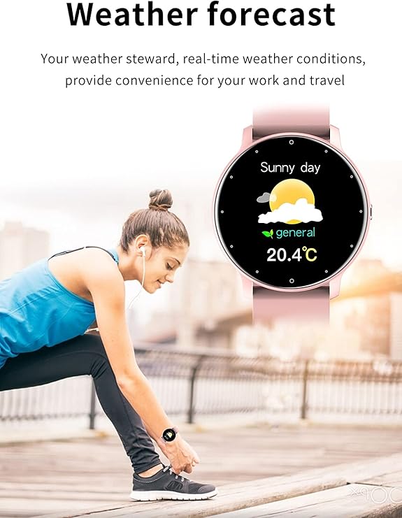 Waterdichte unisex smartwatch met activiteiten tracker en hartslagmeter, slank, modern design voor actieve levensstijlen