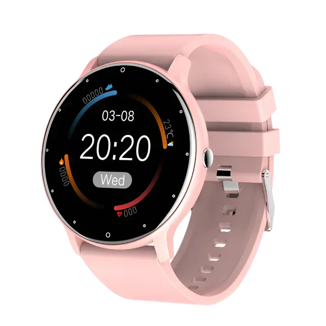 Waterdichte unisex smartwatch met activiteiten tracker en hartslagmeter, slank, modern design voor actieve levensstijlen