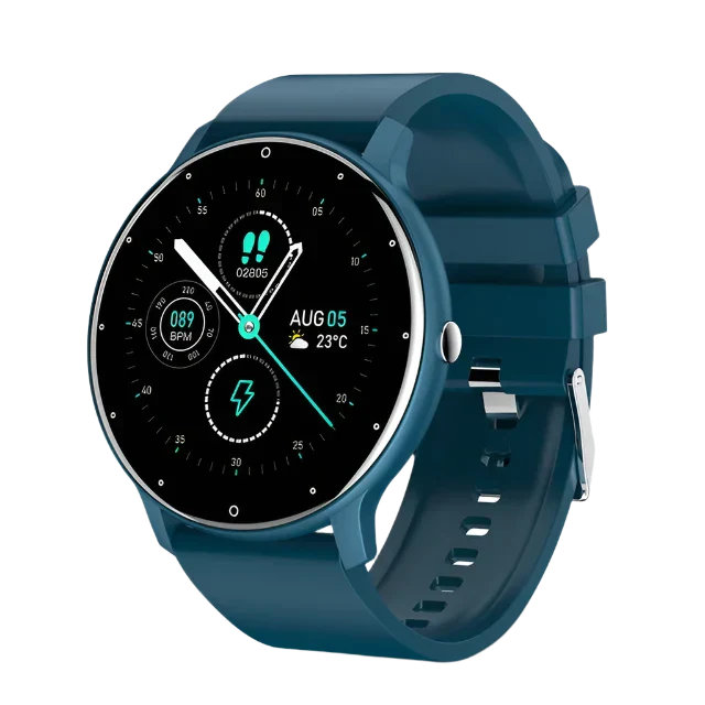 Waterdichte unisex smartwatch met activiteiten tracker en hartslagmeter, slank, modern design voor actieve levensstijlen