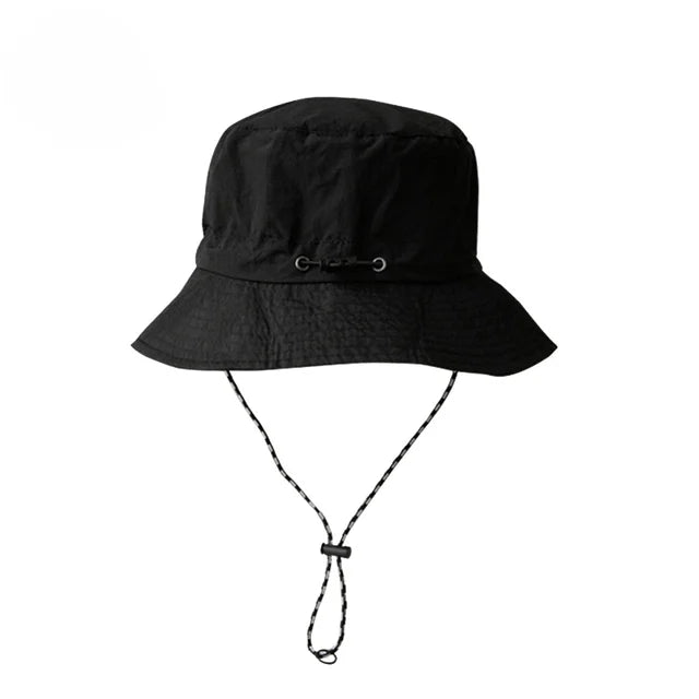 Waterdichte, opvouwbare bucket hat, UPF 50+, brede rand, ideaal voor buitenactiviteiten, effen design.