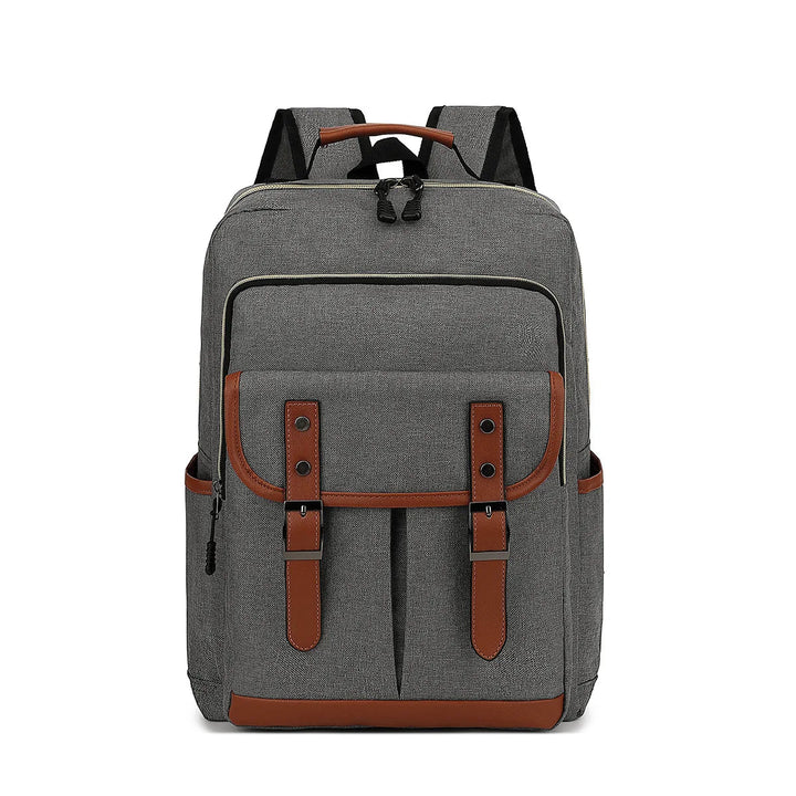 Waterdichte laptoprugzak van canvas, veelzijdig met veel vakken, verkrijgbaar in klassieke kleuren, unisex design.