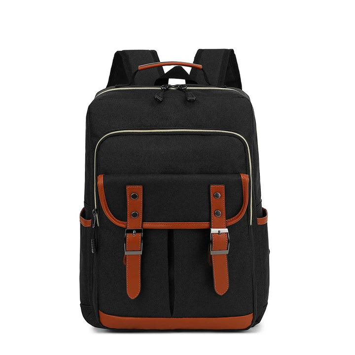 Waterdichte laptoprugzak van canvas, veelzijdig met veel vakken, verkrijgbaar in klassieke kleuren, unisex design.