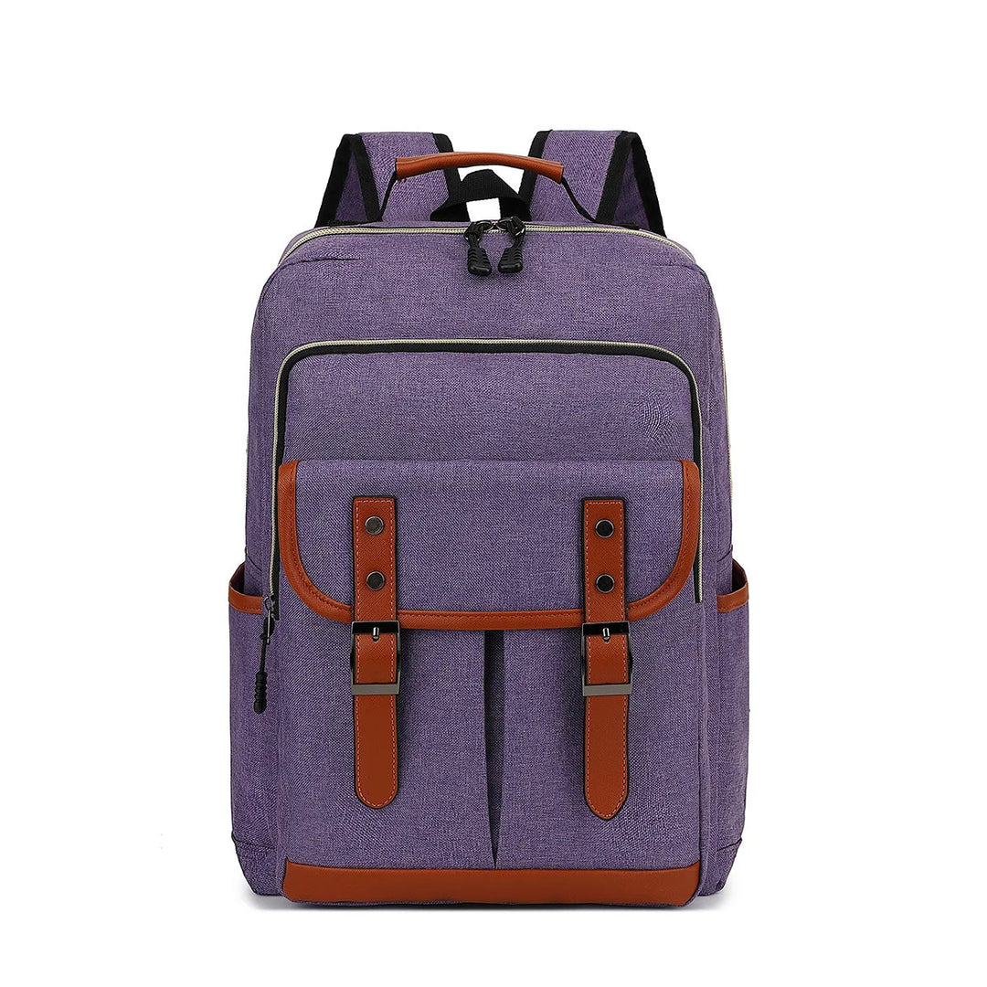 Waterdichte laptoprugzak van canvas, veelzijdig met veel vakken, verkrijgbaar in klassieke kleuren, unisex design.