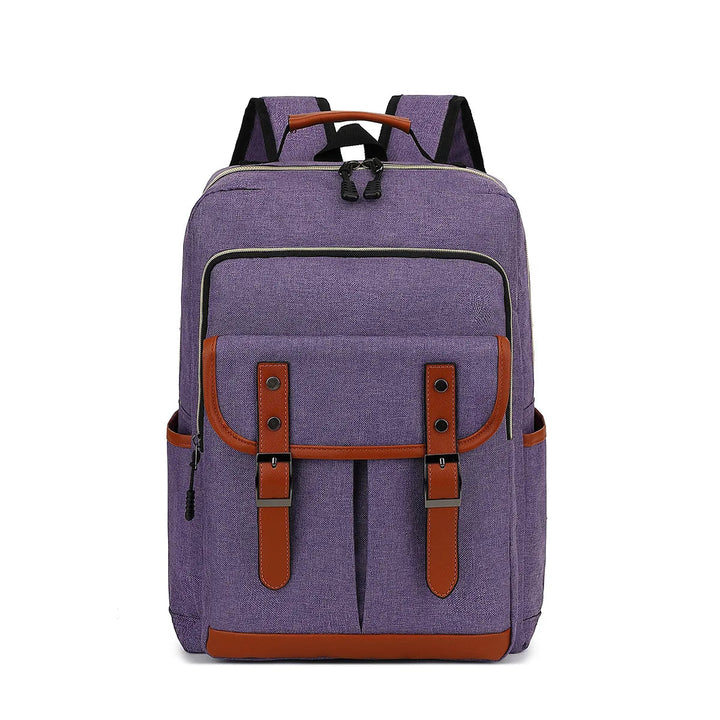 Waterdichte laptoprugzak van canvas, veelzijdig met veel vakken, verkrijgbaar in klassieke kleuren, unisex design.